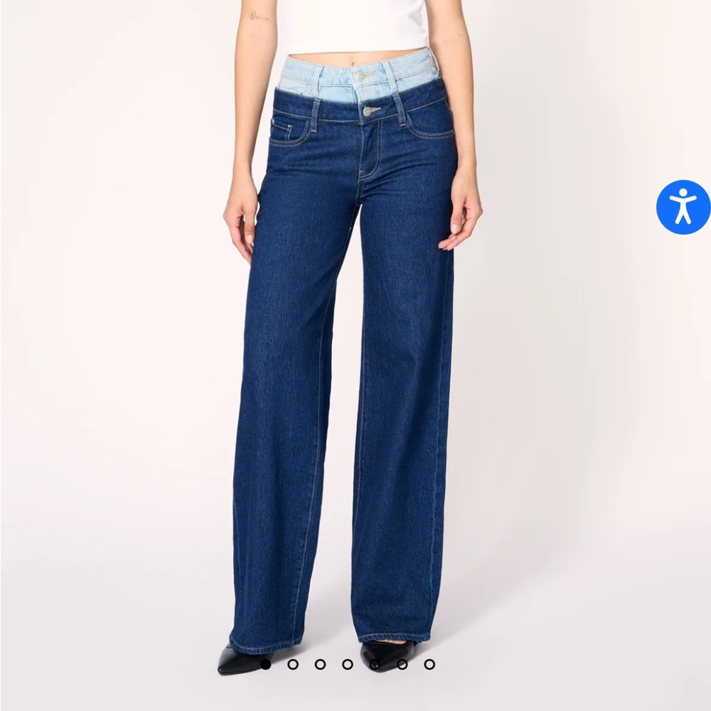 NWTs!!! Warp and weft NCE cote wide leg jeans with stacked waist.